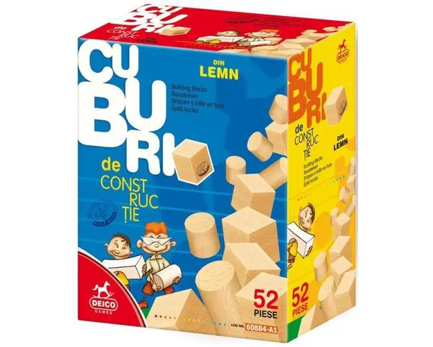 Cuburi de constructie din lemn: 52 Piese