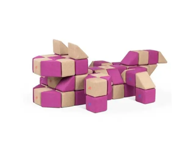 Cuburi Magnetice JollyHeap Basic - 100 blocuri 2 forme