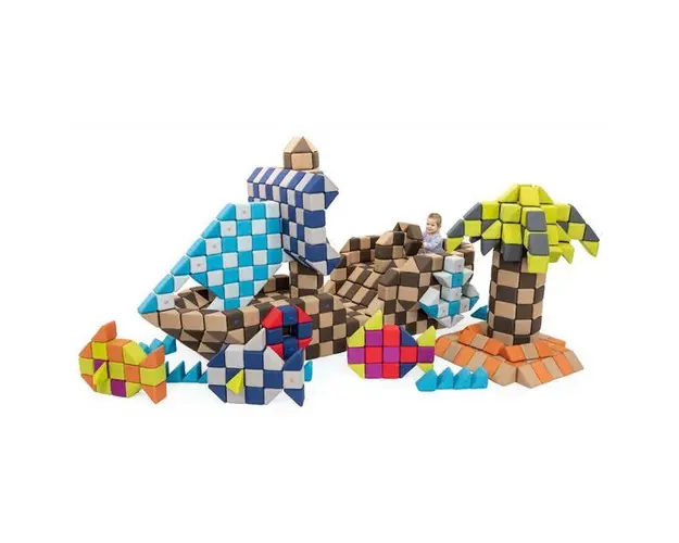 Cuburi Magnetice JollyHeap Mega Loc de vacanta - 1300 blocuri 4 forme