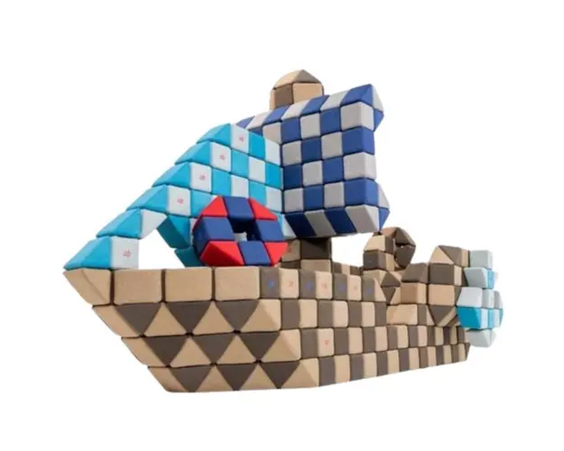 Cuburi Magnetice JollyHeap Mega Nava Willy - 1100 blocuri 4 forme