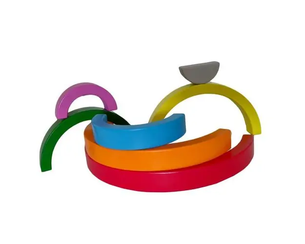 Curcubeu din lemn &ndash; joc cu 7 piese, 7Toys