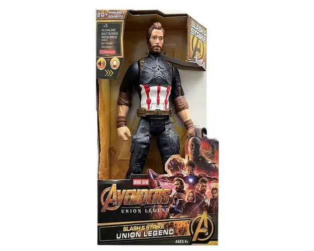 Figurina Avengers cu efecte sonore si luminoase, Captain America, 30 cm