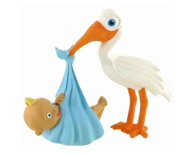 Figurina Comansi Moments - Stork with Baby Boy