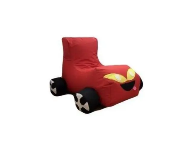 Fotoliu tip masinuta, Big Bean Bag pentru copii, textil umplut cu perle polistiren, rosu