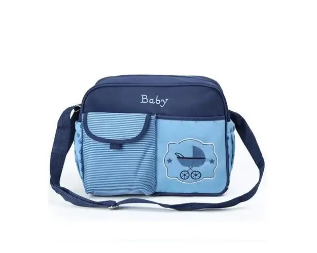 Geanta multifunctionala pentru carucior Luna Flower Blue