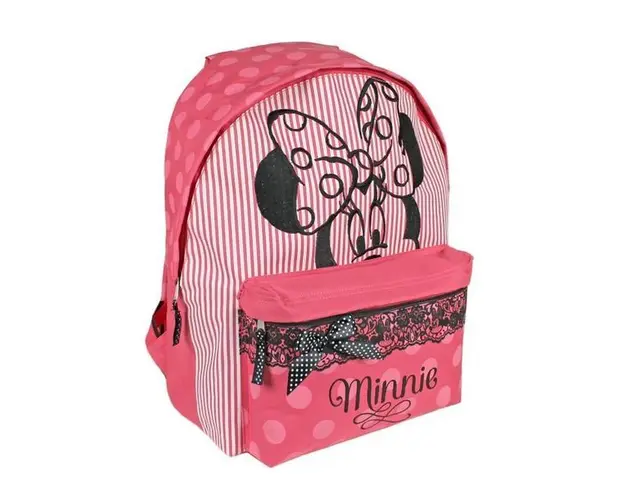 Ghiozdan scoala Minnie Mouse dantela