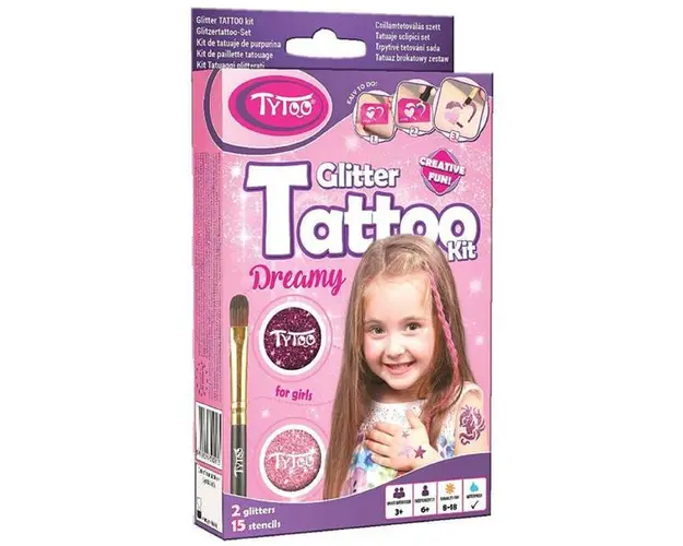 Glitter Tattoo Kit: Dreamy. Tatuaje cu sclipici: visator