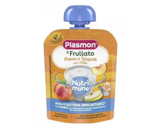 Gustare Nutrimune Piersici, Mere si Iaurt - Plasmon, 6 luni+, 85 g