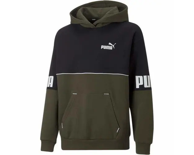 Hanorac copii Puma Power Colorblock Hoodie 67009870, 110, Negru