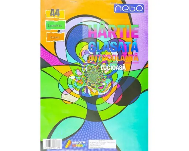Hartie glasata A4, lucioasa, 10 culori