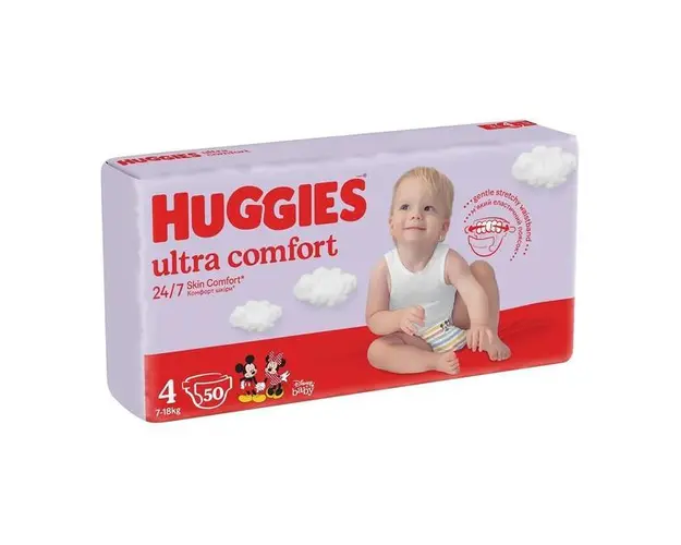 Huggies scutece copii Ultra Comfort Jumbo 4, unisex 7-18 kg, 50 buc