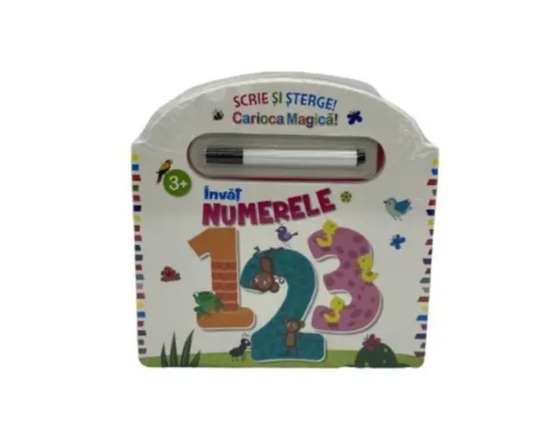 Invat Numerele - scrie si sterge cu carioca, 7Toys