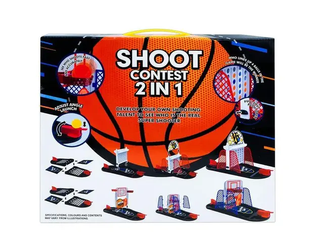 Joc 2 in 1, Baschet si 4 in linie, 7Toys
