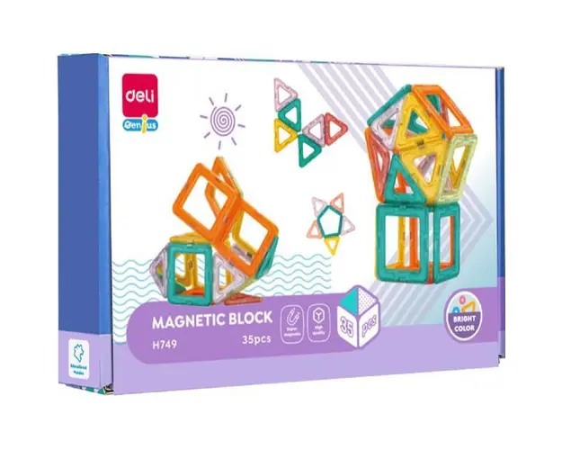 Joc Blocuri Magnetice 35 Piese Deli