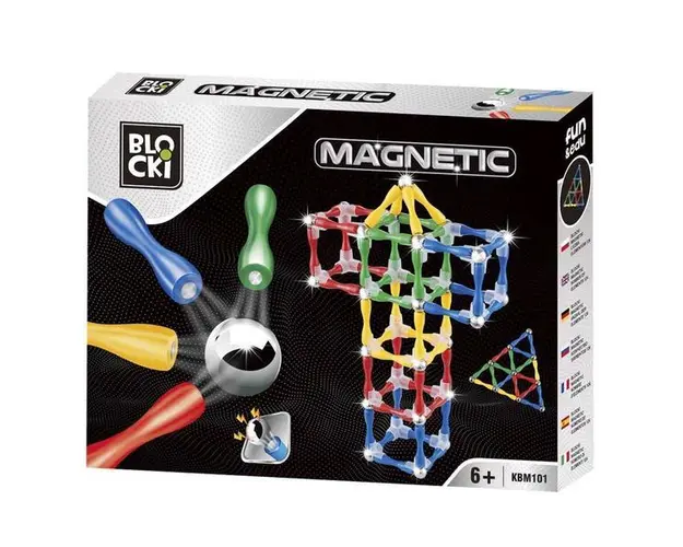 Joc constructii magnetice 124 piese, 7Toys