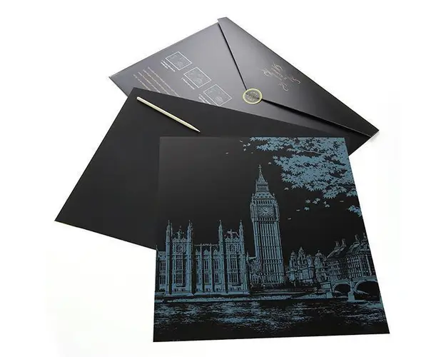 Joc creativ tip plansa de razuit, antistres, pentru adulti sau copii, model Big Ben, Anglia