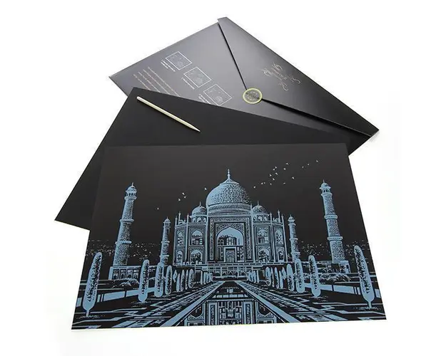 Joc creativ tip plansa de razuit, antistres, pentru adulti sau copii, model Taj Mahal, India