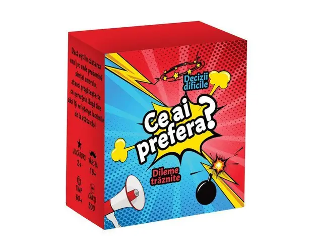 Joc de carti pentru petreceri - Ce ai prefera? / decizii imposibile, limba romana, 300 intrebari, pentru 2-20 jucatori