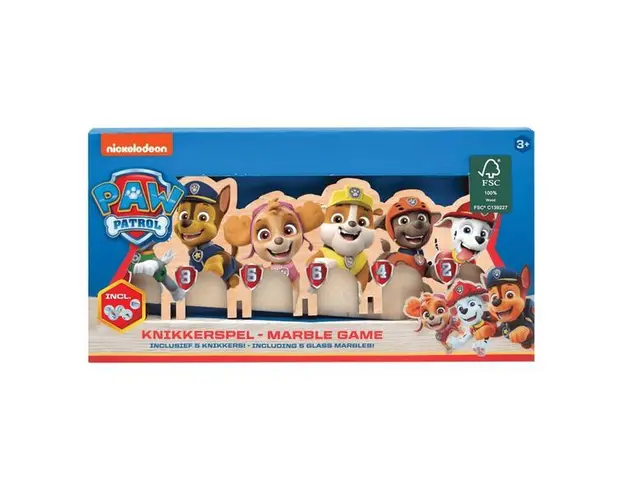 Joc din lemn cu bile din sticla, Paw Patrol, 7Toys