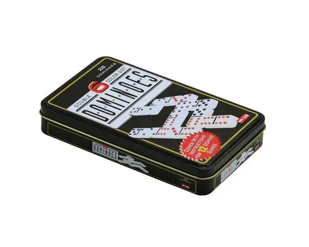 Joc Domino 28 piese, cutie metal, 6 DOT