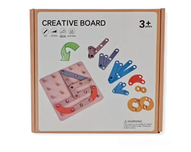 Joc educativ din lemn, litere, cifre, forme, 7Toys