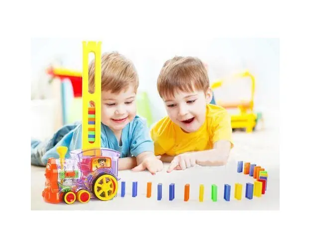 Joc educativ - Trenuletul Domino cu 80 Piese,7Toys
