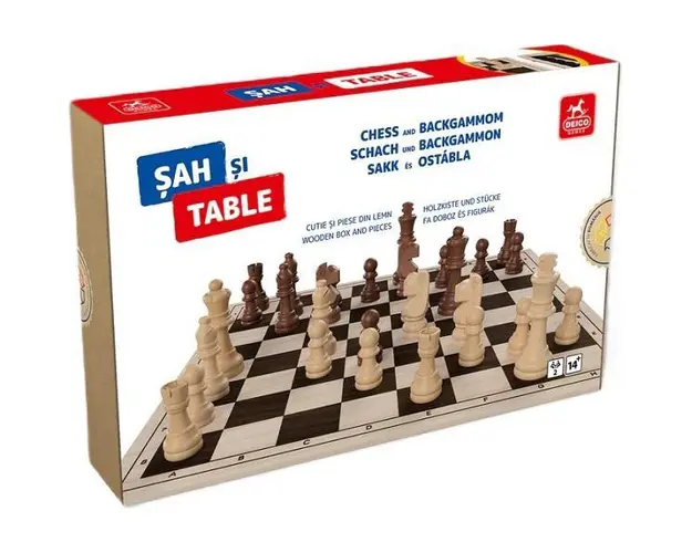 Joc Sah si Table cu piese din lemn