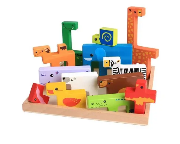 Joc Tetris Animale din Lemn 3D- Animalute
