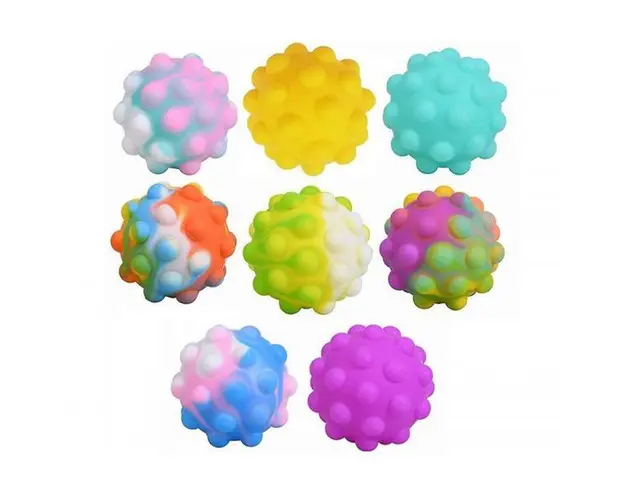 Jucarie antistres multicolor in forma de bila de 6.5 cm 