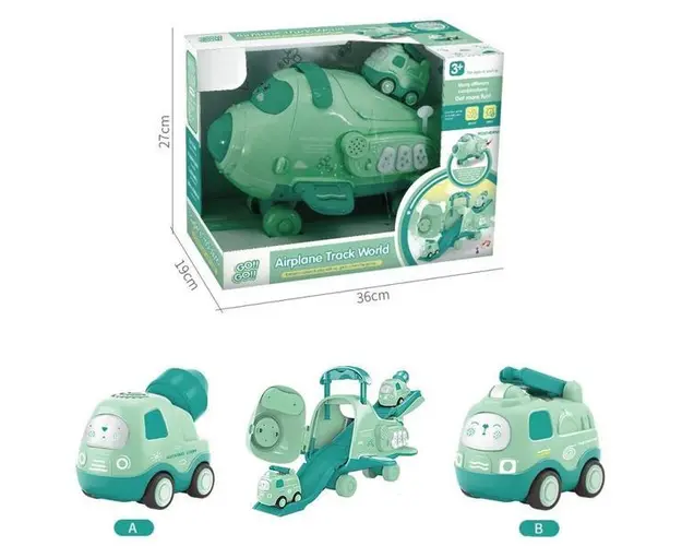 Jucarie avion cargo copii GO verde