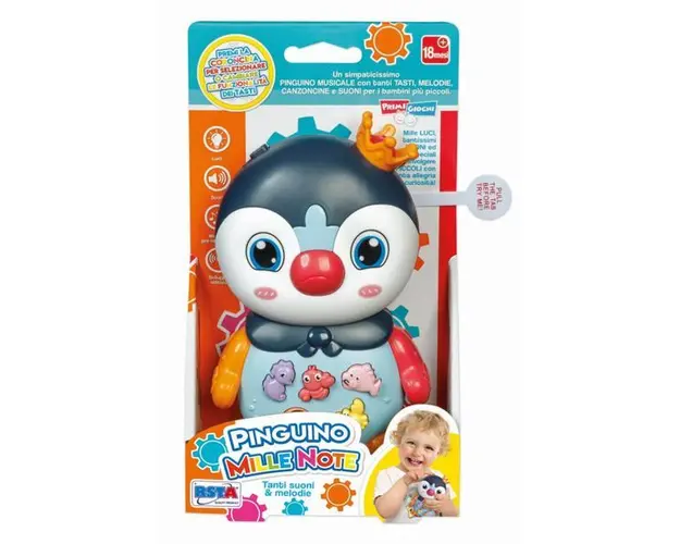 Jucarie bebe Pinguin muzical albastru