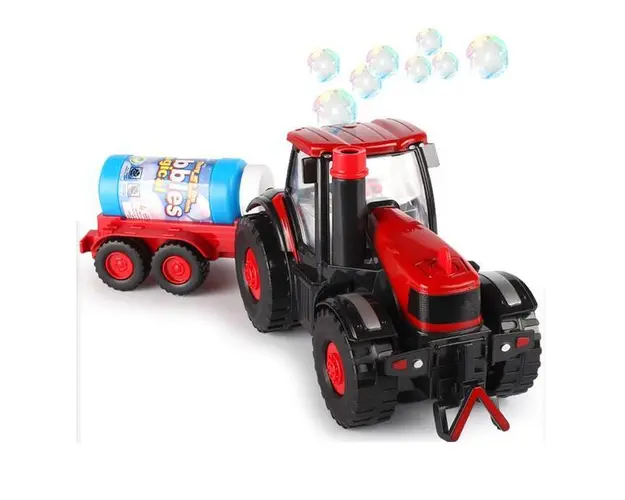 Jucarie de Facut Baloane de Sapun pentru Copii Tractoras cu remorca