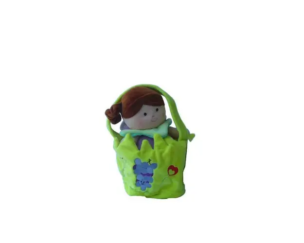 Jucarie de plus Geanta cu papusa, Verde deschis