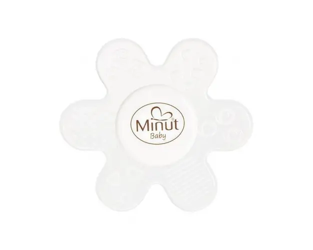 Jucarie Dentitie Floare din Silicon, luni 3+ - Minut Baby, 1 buc