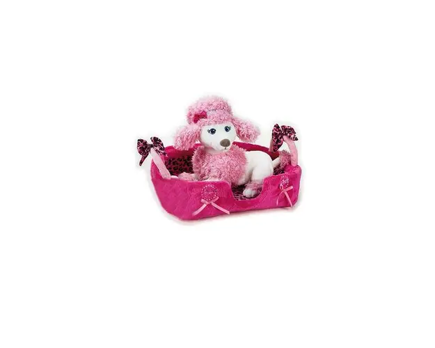 Jucarie din plus Animal companie Barbie cu pat 20 cm