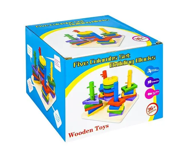 Jucarie educativa, Sortator din lemn cu forme geometrice, 7Toys