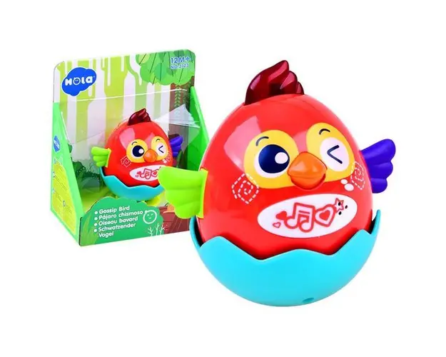 Jucarie interactiva pentru copii Gossip Bird rosie - Hola Toys