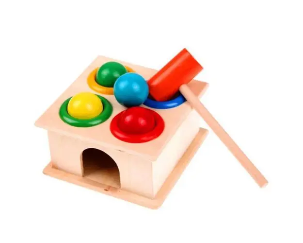 Jucarie Montessori - Ciocanel si bile, 7Toys