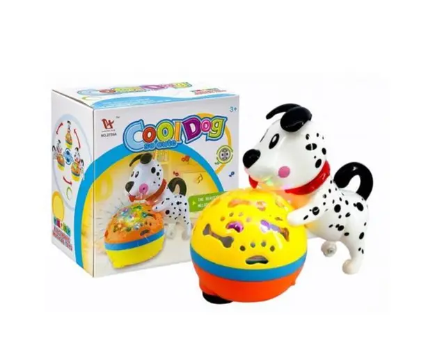 Jucarie muzicala CoolDog - dalmatian cu minge (efecte luminoase si sonore)