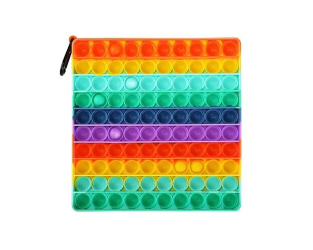 Jucarie Senzoriala Antistres, Pop It Now, Jumbo XXL, 30 cm, Patrat, Multicolor, Urban Trends