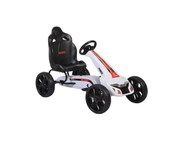 Kart cu pedale si roti din cauciuc Olympus Alb