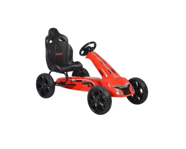 Kart cu pedale si roti din cauciuc Olympus Rosu - Moni