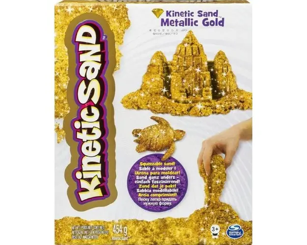 Kinetic sand metale si minerale stralucitoare auriu