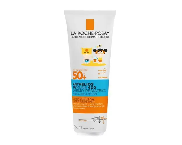Lapte hidratant cu protectie solara pentru copii Anthelios UVMUNE 400 Dermo-Pediatrics Lotiune Hidratanta SPF50+, La Roche-Posay, 250 ml