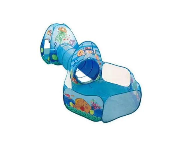 Loc de joaca 3 in 1 Marine: Cort, tunel si piscina
