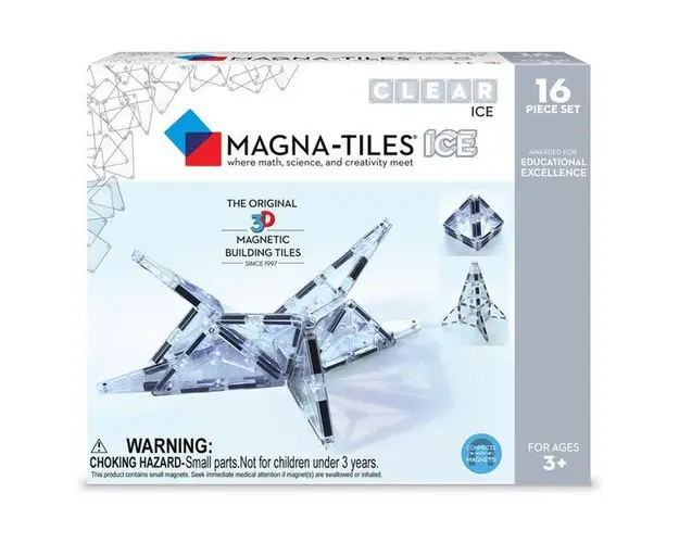 Magna-Tiles ICE Transparent - set magnetic (16 piese), 7toys