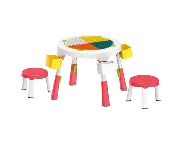 Masa compatibila Lego plianta cu 2 scaune - roz