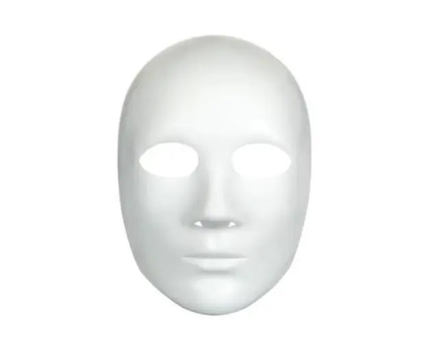 Masca de carnaval simpla, Full Face, alba