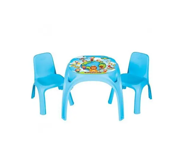Masuta cu doua scaunele Pilsan King Study Table Bleu