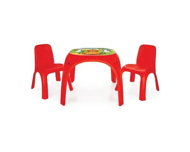 Masuta cu doua scaunele Pilsan King Study Table Rosu